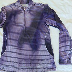 CHASE 54 L/S Purple Print 3/4 Zip Golf Top Size L